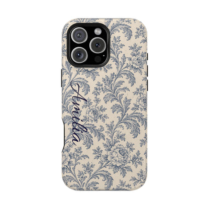 Vintage Floral Magnetic Phone Case — Personalized Name Option