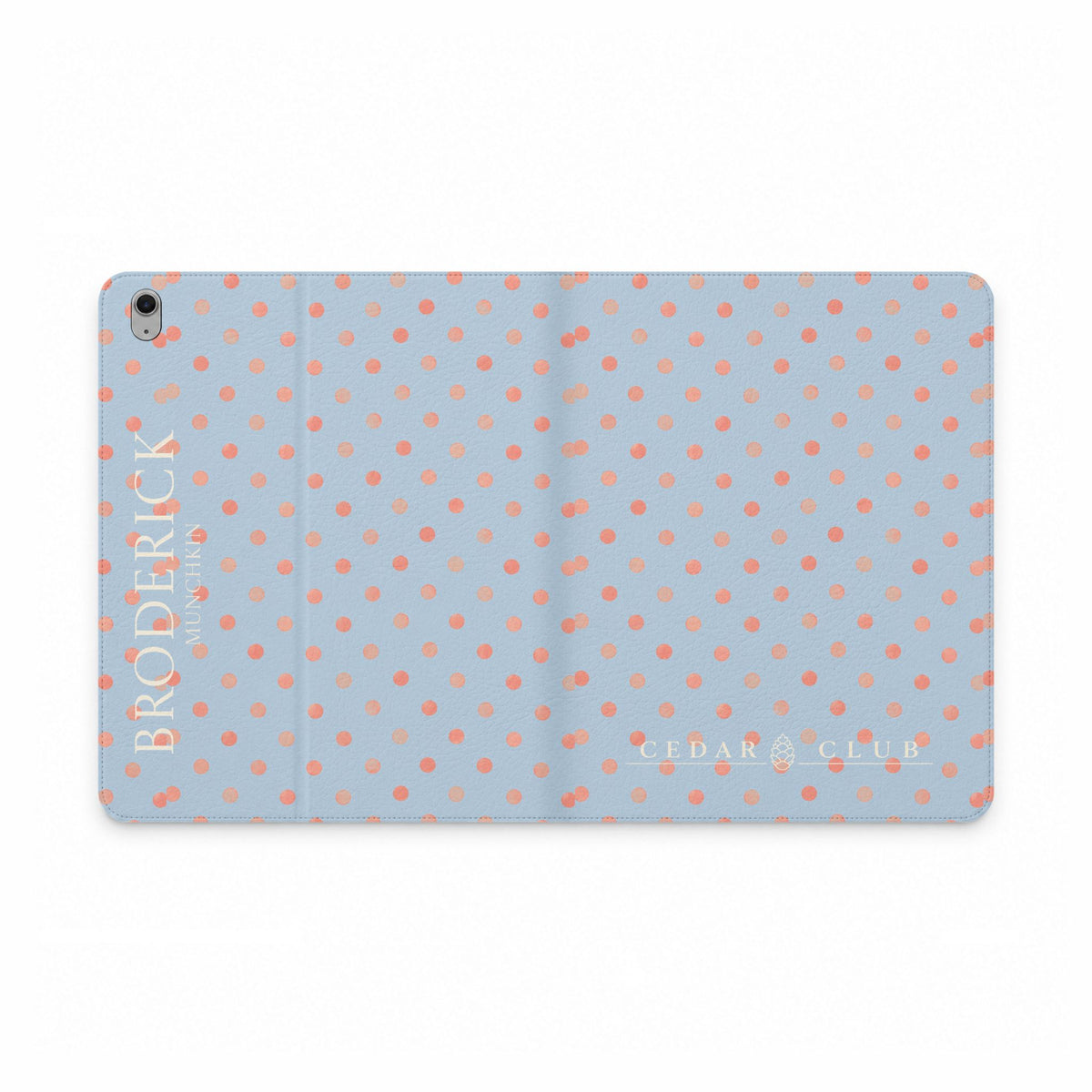Polka Dot Tablet Folio Case — Personalized Name Accent