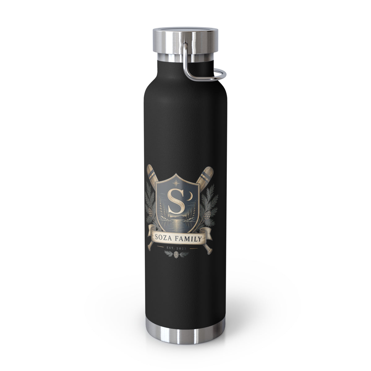 Copper Vacuum Insulated Bottle, 22oz - Family Crest