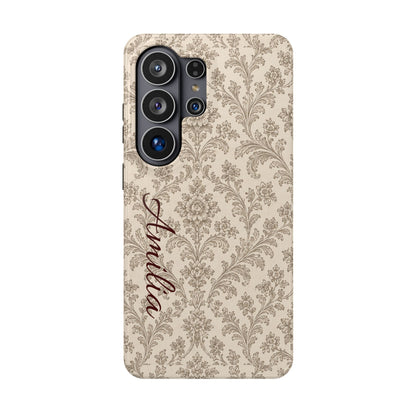Personalized Vintage Damask Magnetic Phone Case — Custom Name