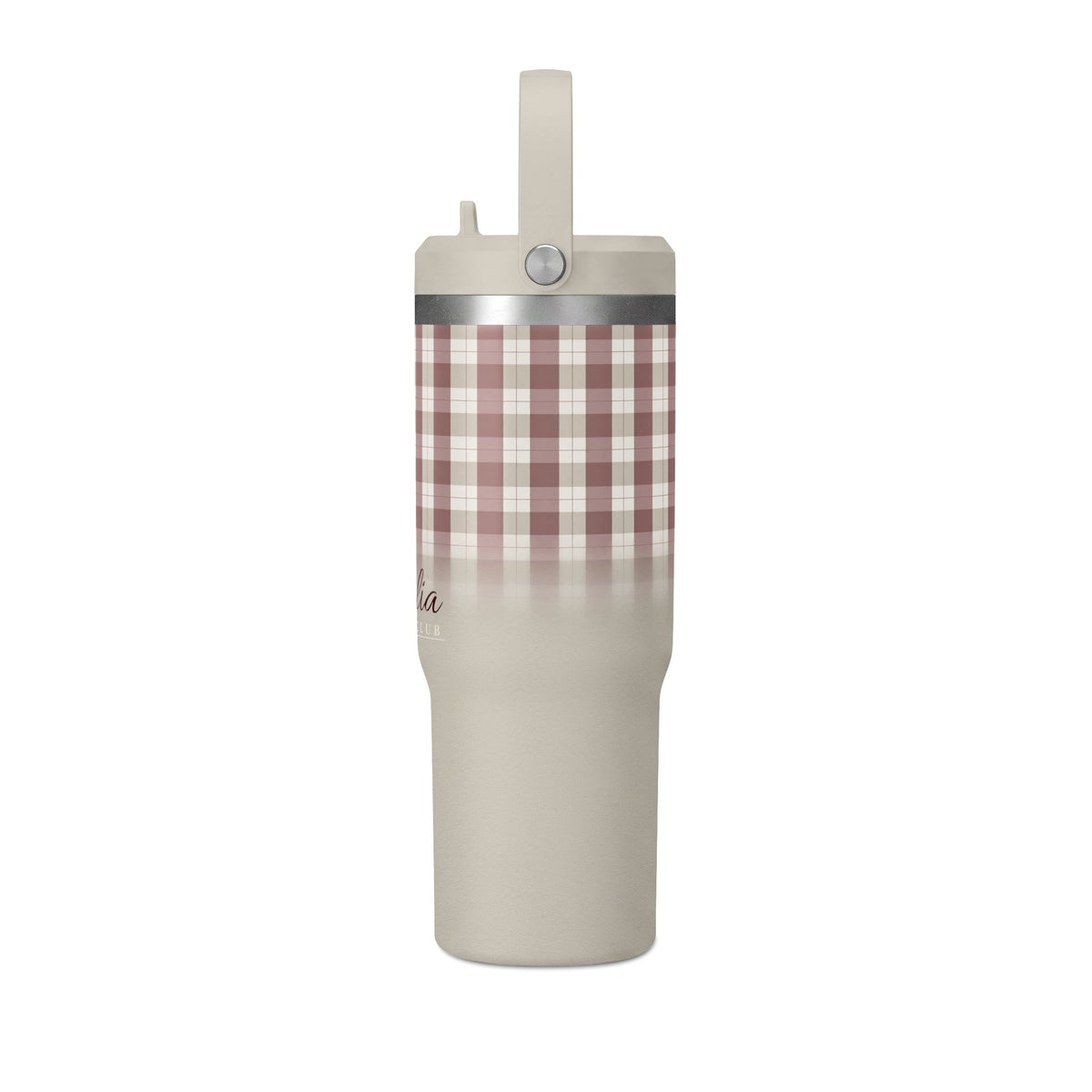 32oz Nomad Tumbler – Personalized Plaid Travel Mug (Custom Name)