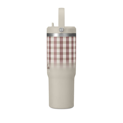 32oz Nomad Tumbler – Personalized Plaid Travel Mug (Custom Name)