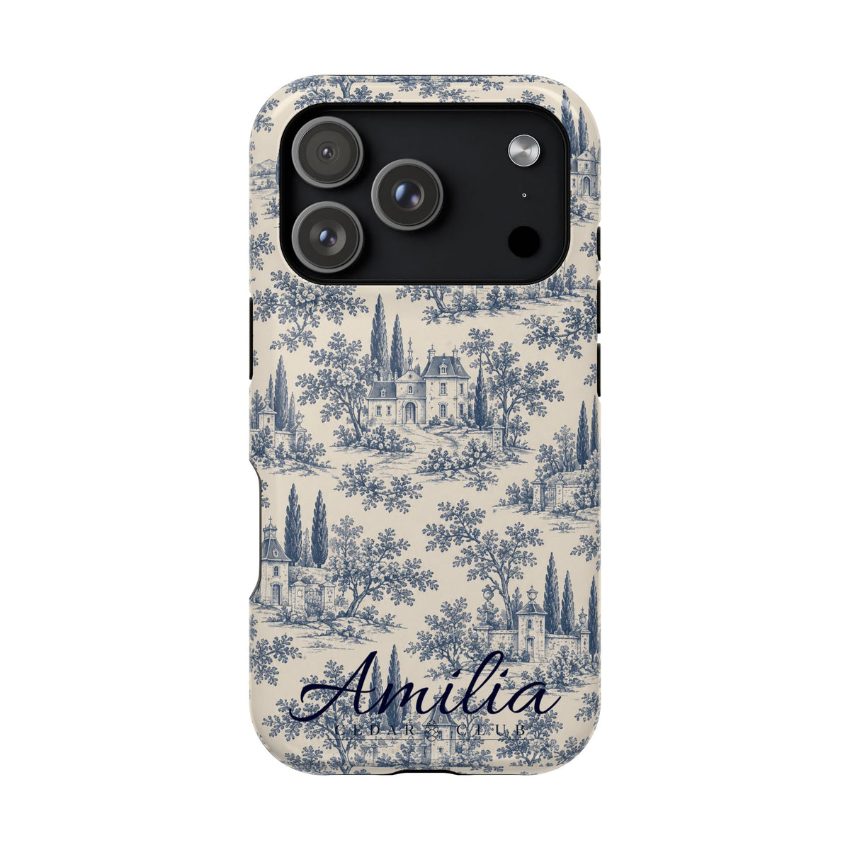 Personalized Toile Magnetic Phone Case — Impact‑Resistant, MagSafe Compatible