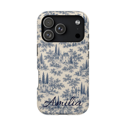 Personalized Toile Magnetic Phone Case — Impact‑Resistant, MagSafe Compatible