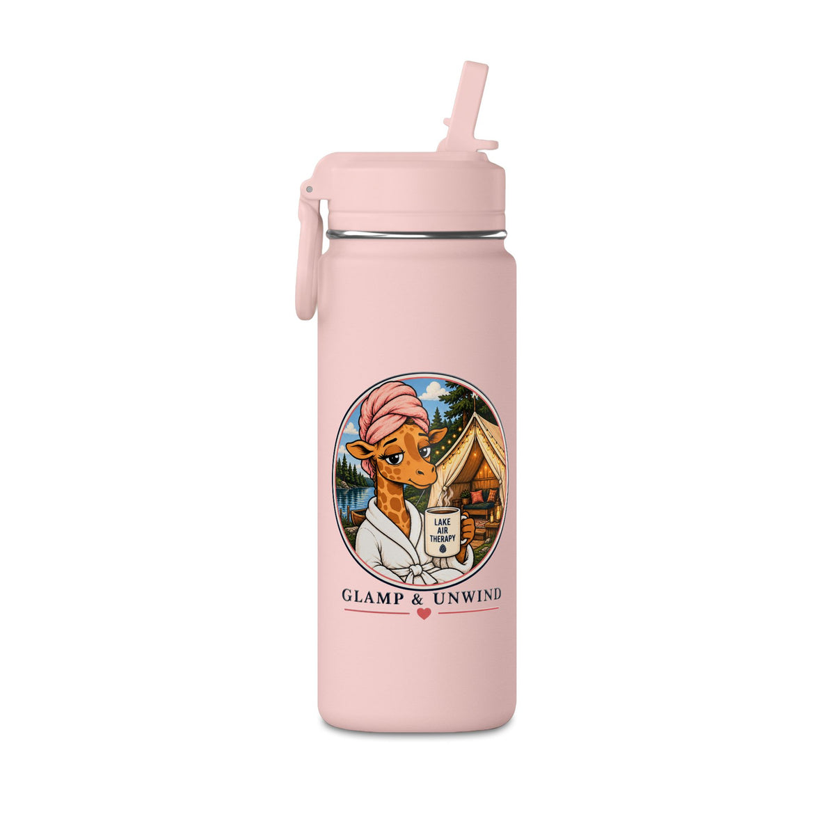 Glamp & Unwind 20oz Water Bottle — Insulated Mini Bottle