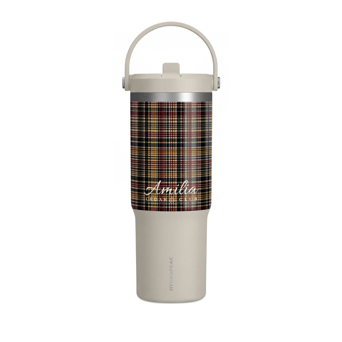 Plaid 32oz Nomad Tumbler — Insulated Travel Mug with Personalized Script