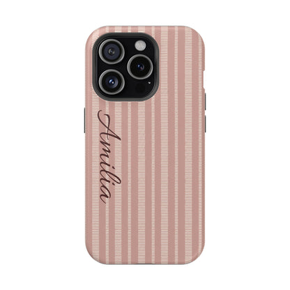 Striped Personalized Phone Case — Magnetic Impact-Resistant