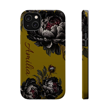 Floral Monogram Magnetic Phone Case — Personalized Impact-Resistant Cover