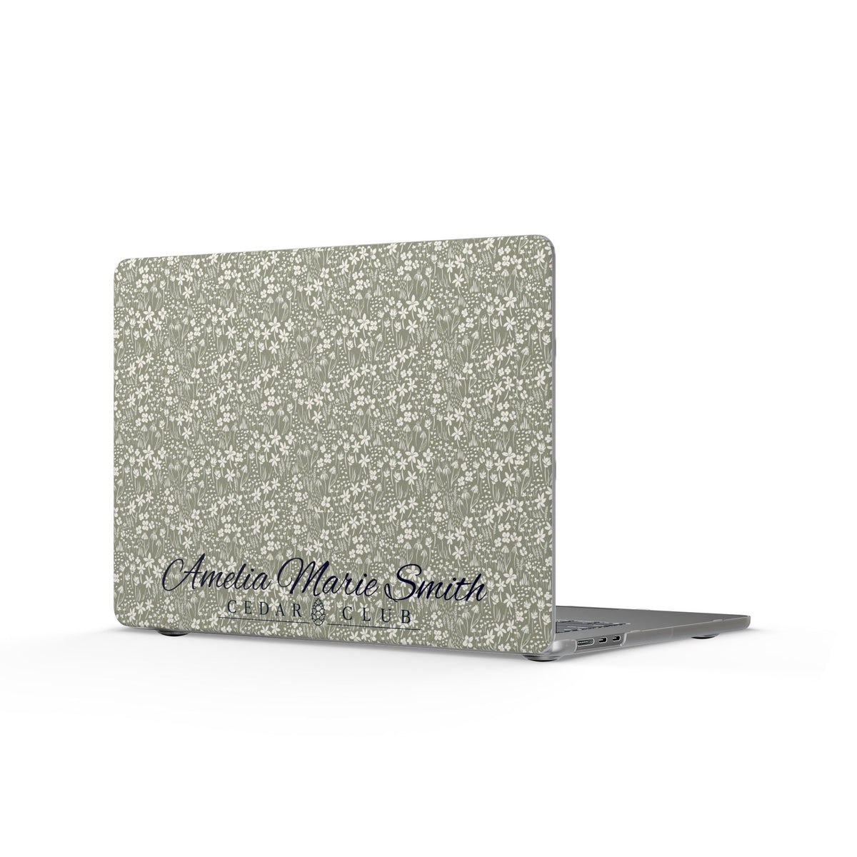 Personalized Floral Matte MacBook Case – Custom Name Laptop Cover