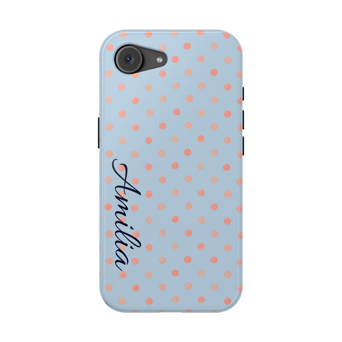 Personalized Polka Dot Magnetic Phone Case — Impact-Resistant iPhone Cover with Name