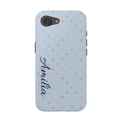 Personalized Polka Dot Magnetic Phone Case — Impact-Resistant iPhone Cover with Name