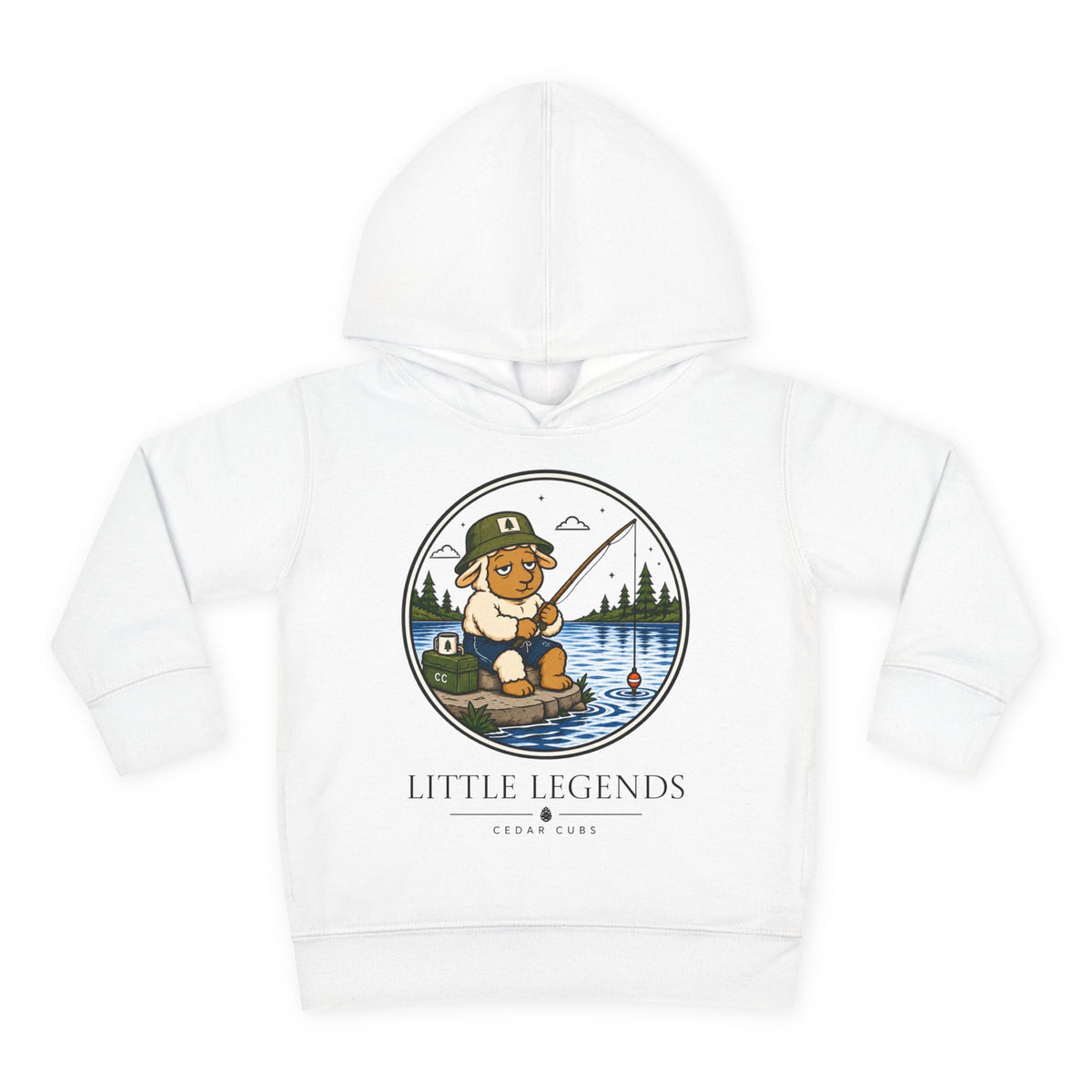 Toddler Hoodie — 'Little Legends' Fishing Design | Cedar Cubs Personalized Pullover