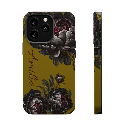 Floral Monogram Magnetic Phone Case — Personalized Impact-Resistant Cover