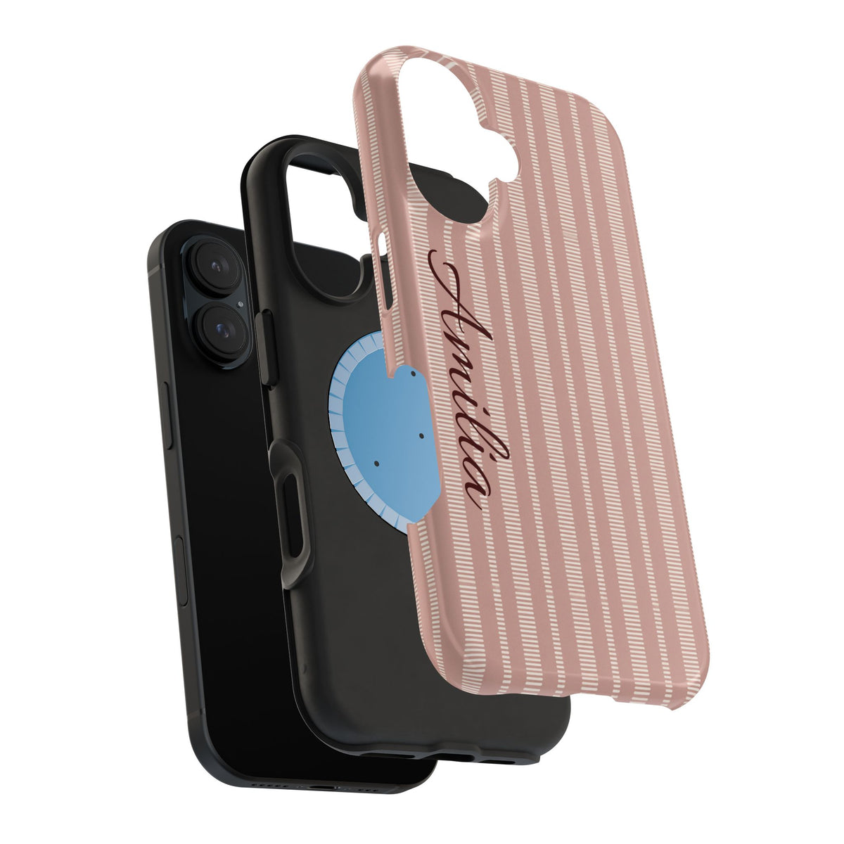 Striped Personalized Phone Case — Magnetic Impact-Resistant