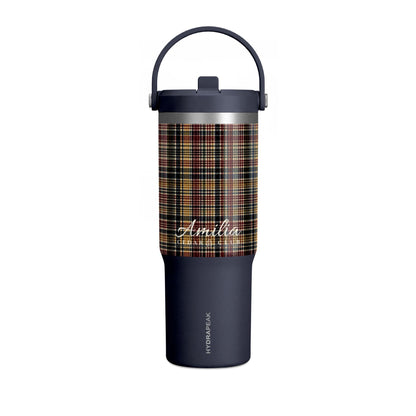 Plaid 32oz Nomad Tumbler — Insulated Travel Mug with Personalized Script