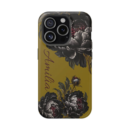 Floral Monogram Magnetic Phone Case — Personalized Impact-Resistant Cover