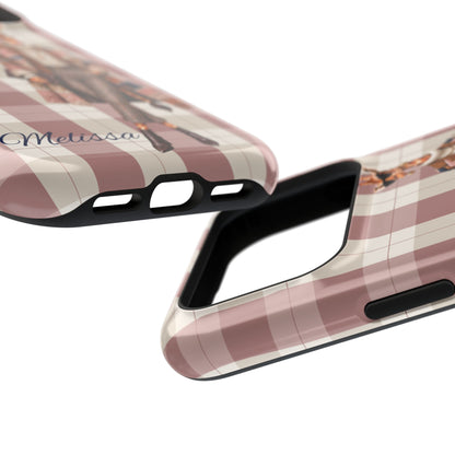 Personalized Giraffe Phone Case — Green Leopard Print Magnetic Impact-Resistant