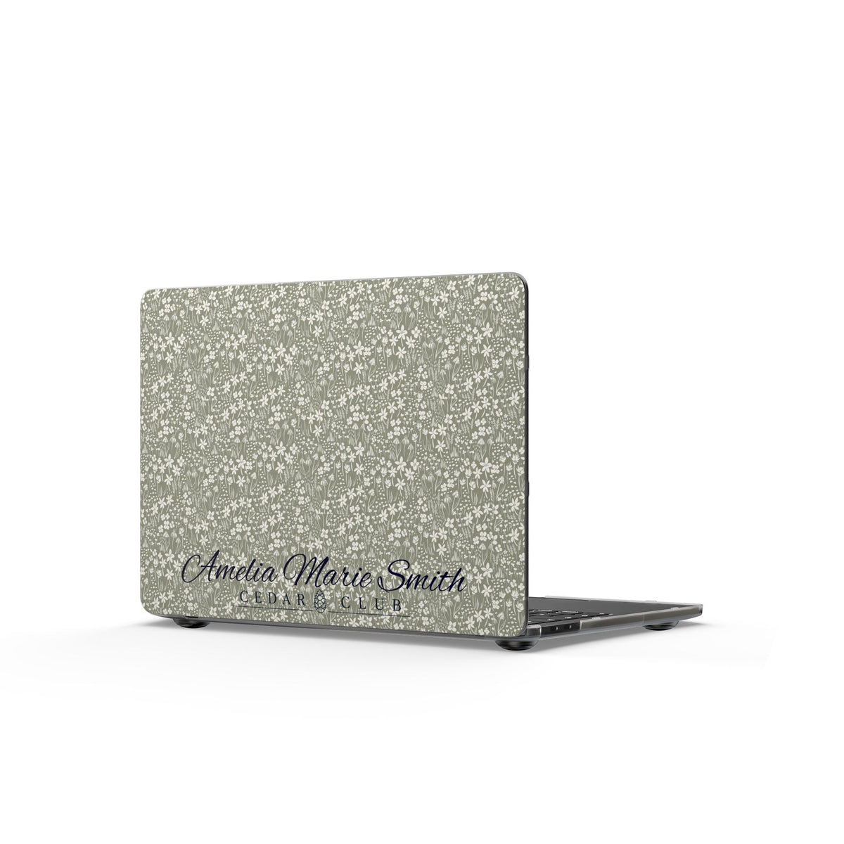 Personalized Floral Matte MacBook Case – Custom Name Laptop Cover
