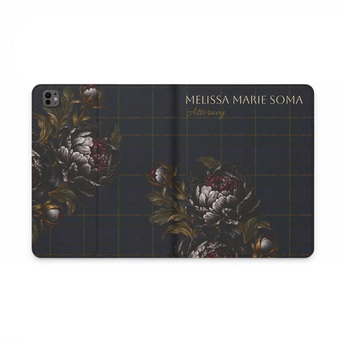 Floral Plaid Tablet Folio Case — Personalized Design