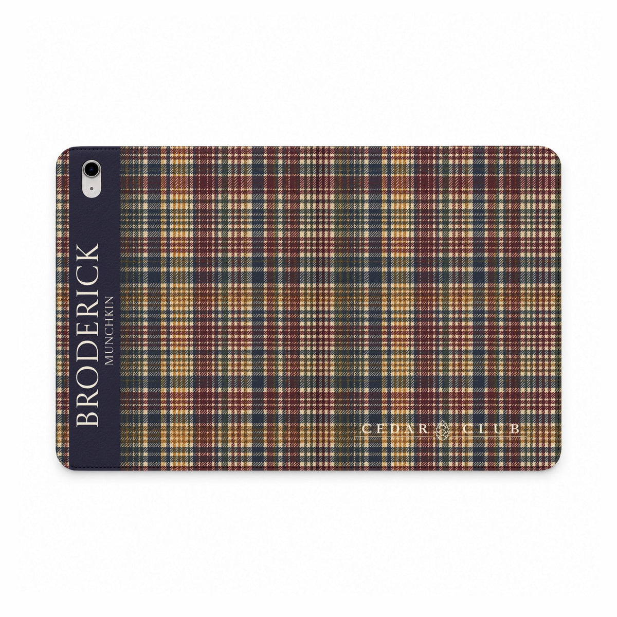 Plaid Personalized Tablet Folio Case — Custom Name Monogram
