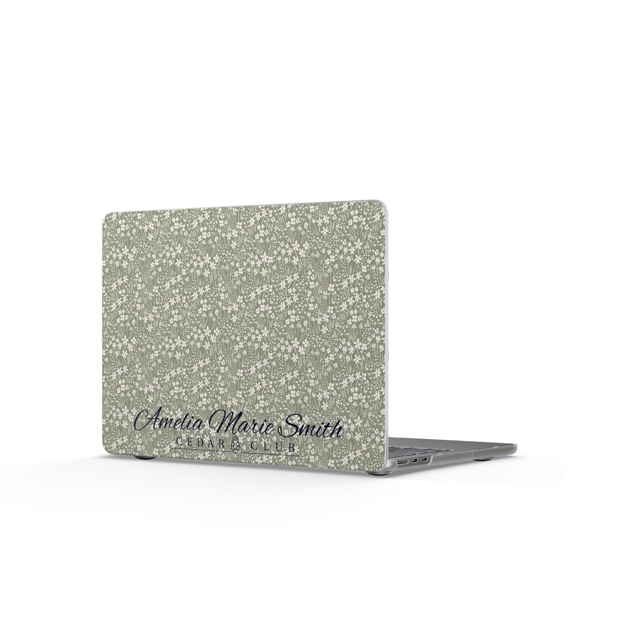 Personalized Floral Matte MacBook Case – Custom Name Laptop Cover