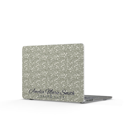 Personalized Floral Matte MacBook Case – Custom Name Laptop Cover
