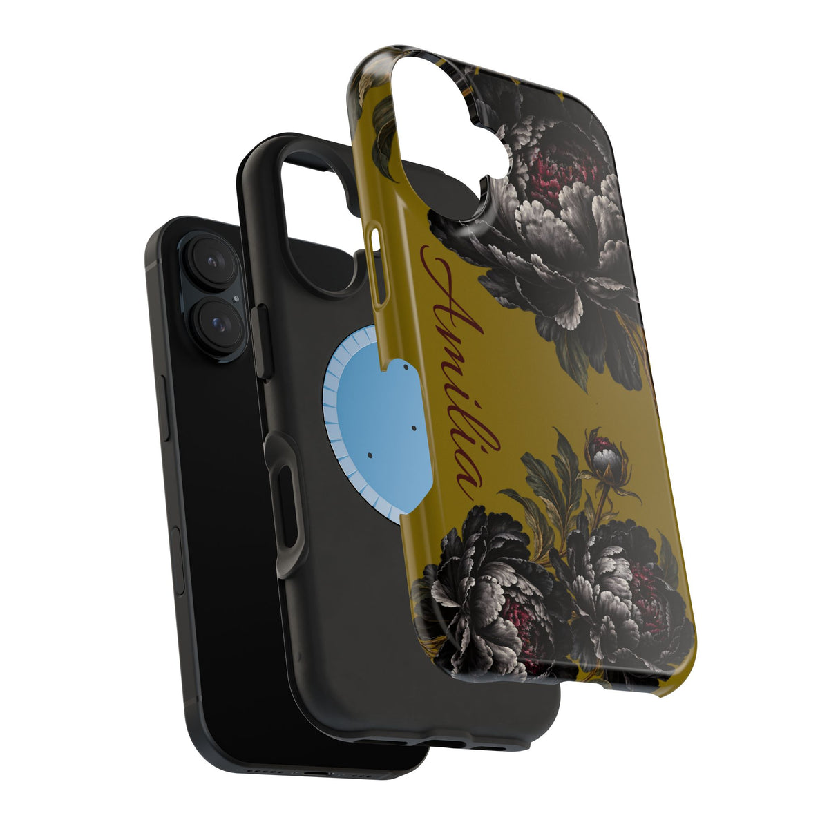 Floral Monogram Magnetic Phone Case — Personalized Impact-Resistant Cover