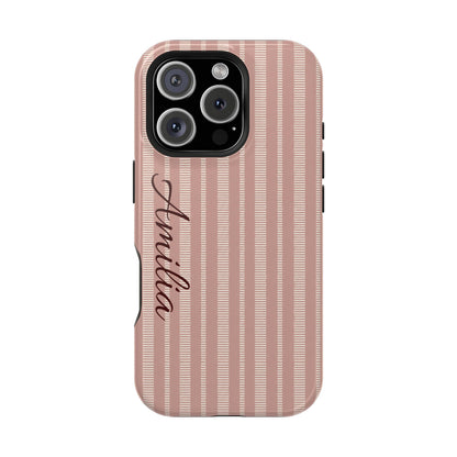 Striped Personalized Phone Case — Magnetic Impact-Resistant
