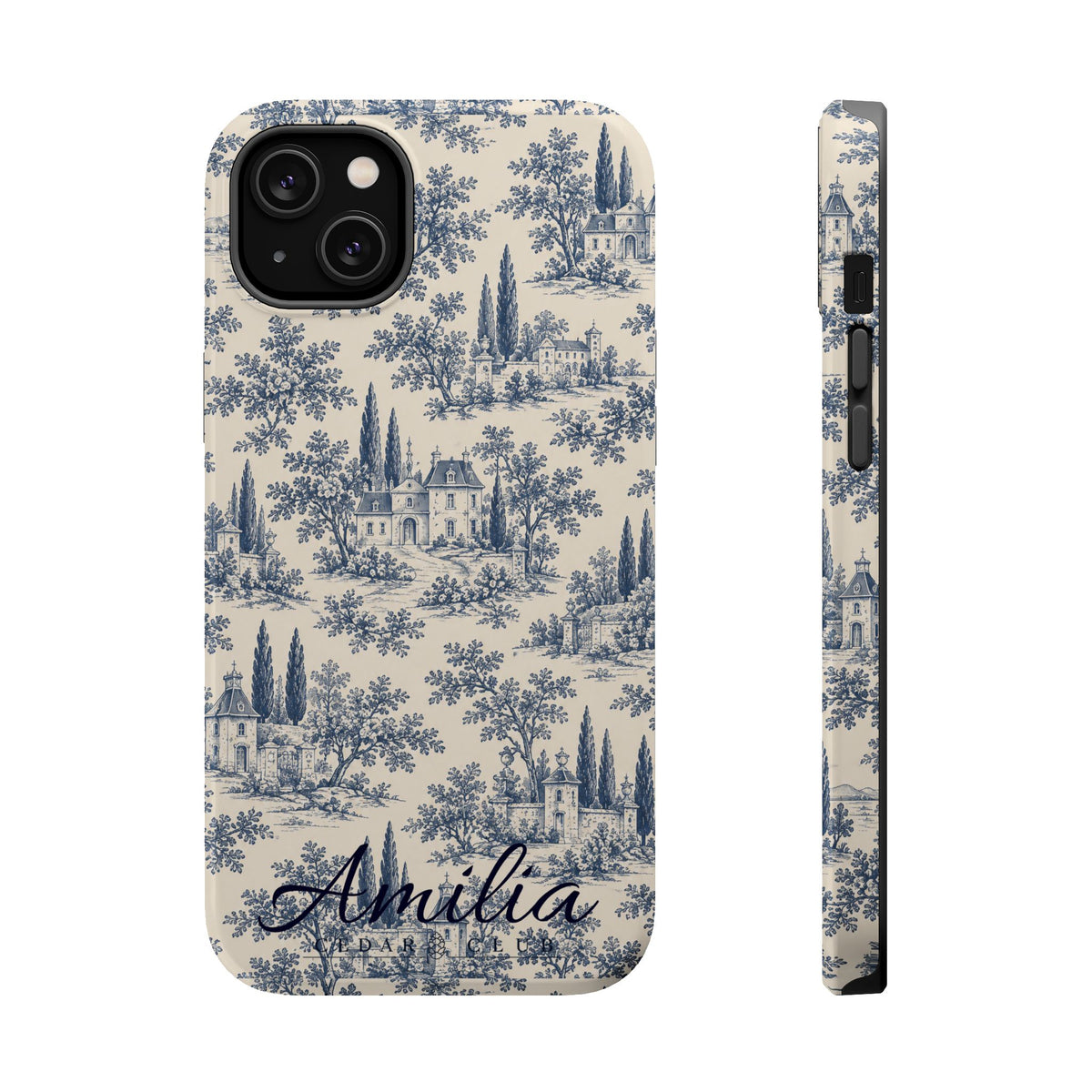Personalized Toile Magnetic Phone Case — Impact‑Resistant, MagSafe Compatible