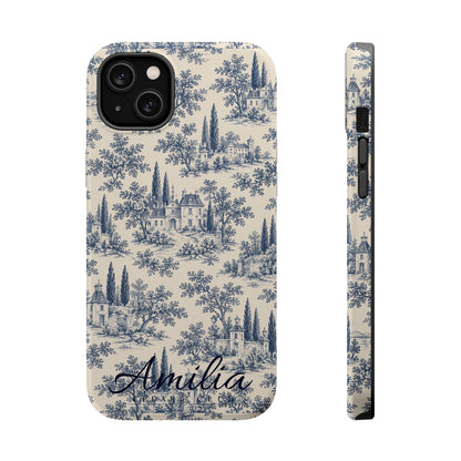 Personalized Toile Magnetic Phone Case — Impact‑Resistant, MagSafe Compatible