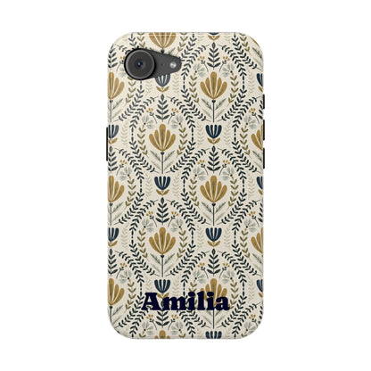 Personalized Floral Magnetic Phone Case — Impact-Resistant Protective Cover (Name Option)