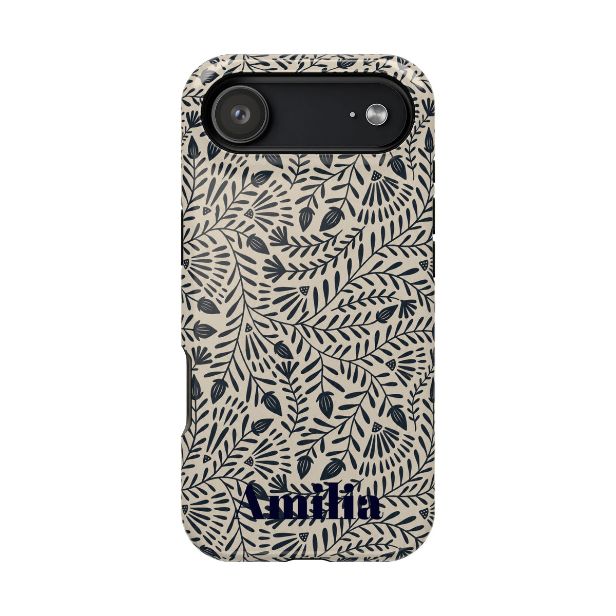 Floral Vine Magnetic Impact Phone Case — Personalized Monogram Option