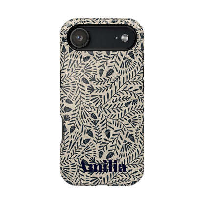 Floral Vine Magnetic Impact Phone Case — Personalized Monogram Option