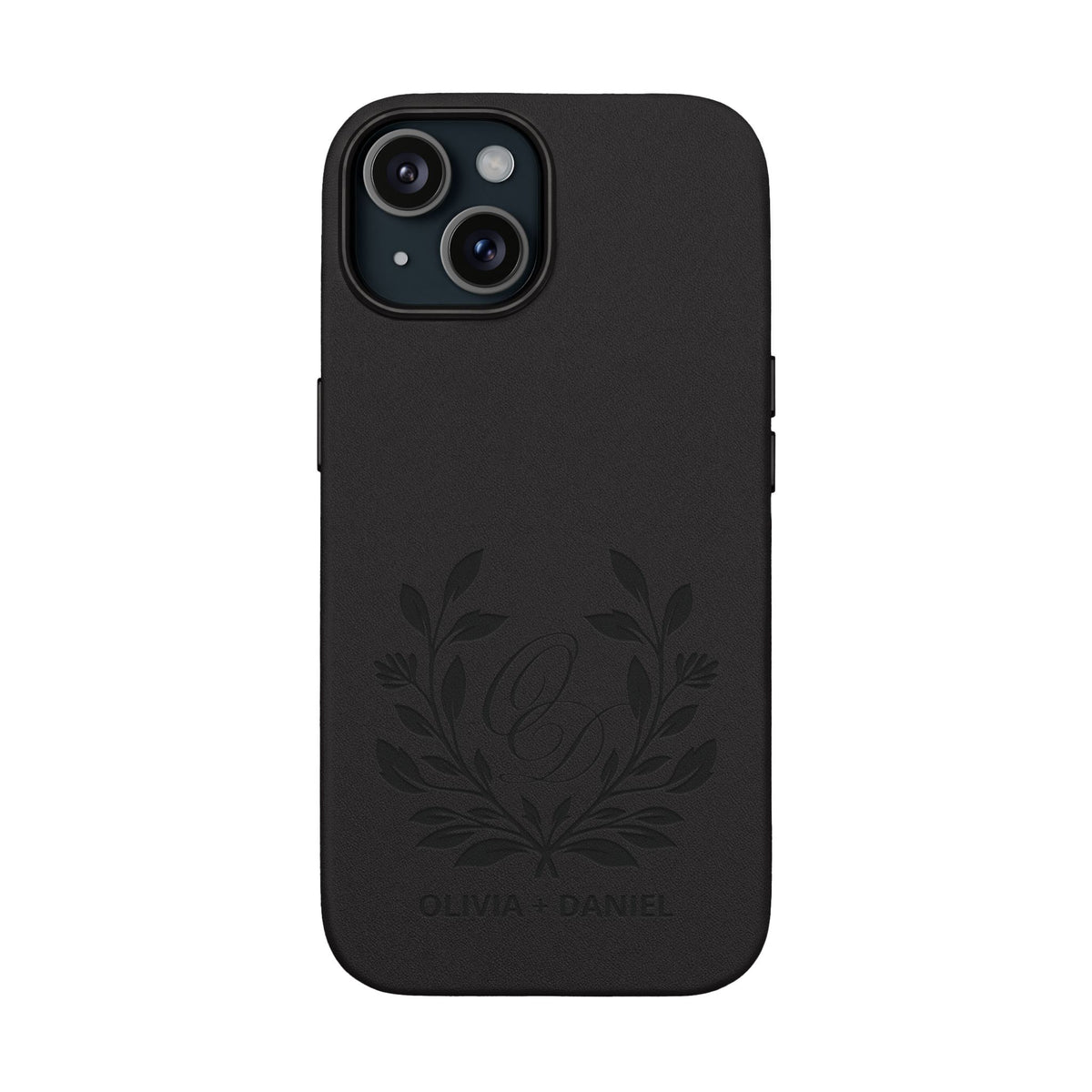 Engraved PU Leather Phone Case — Monogram Design