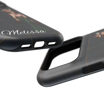 Personalized Giraffe Phone Case — Green Leopard Print Magnetic Impact-Resistant