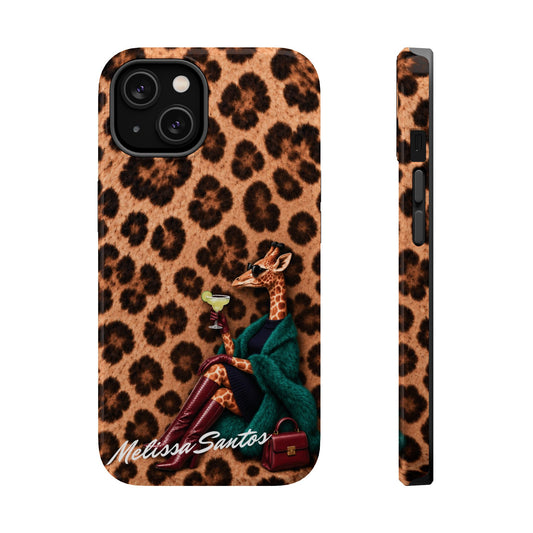 Personalized Giraffe Phone Case — Leopard Print Magnetic Impact-Resistant