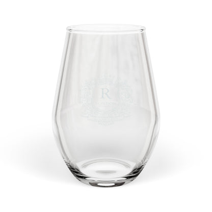Engraved Monogram Stemless Wine Glass — 11.5 oz Personalized Gift