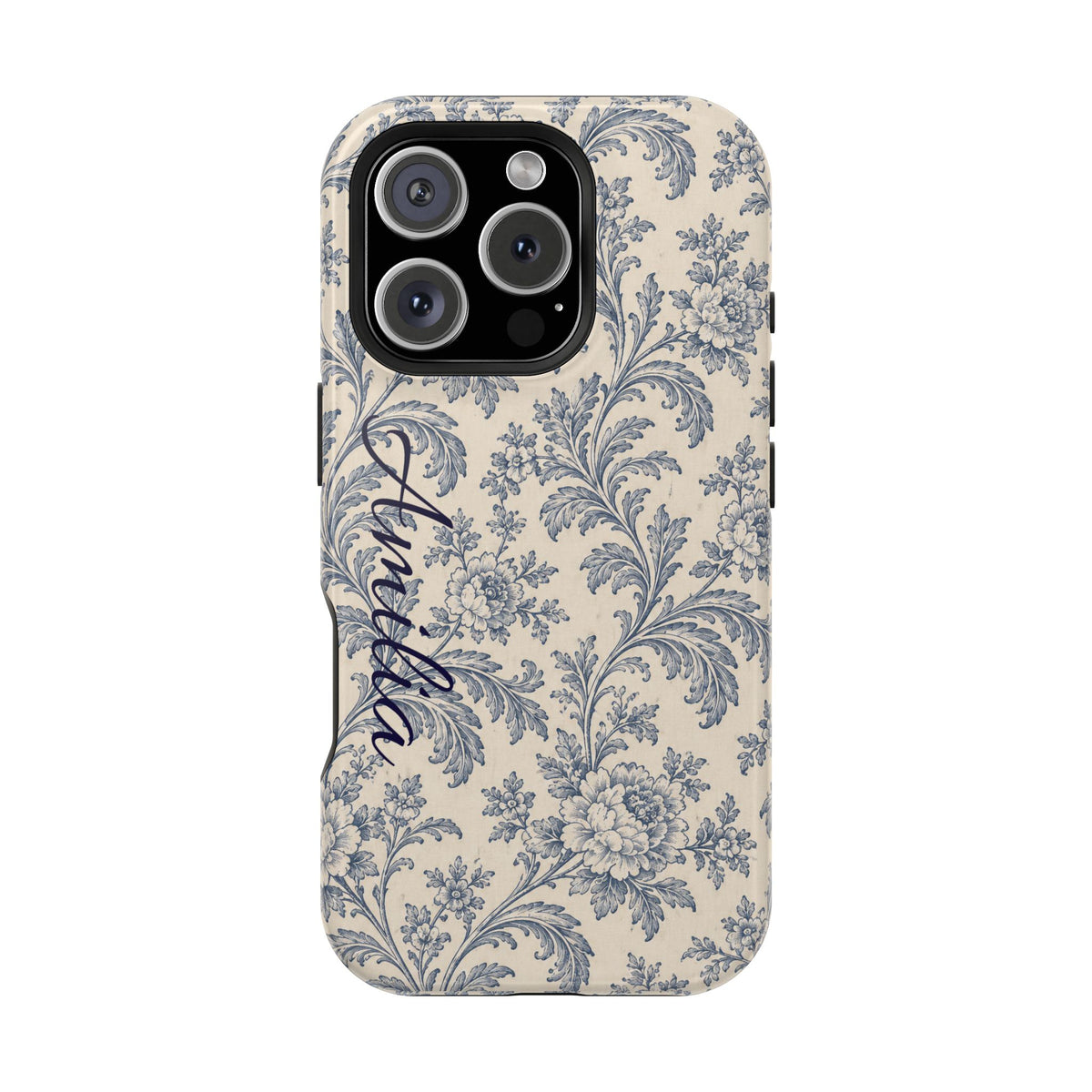 Vintage Floral Magnetic Phone Case — Personalized Name Option