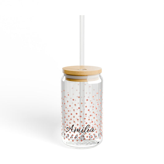 Floral Meadow Sipper Glass — 16oz Reusable Straw Tumbler