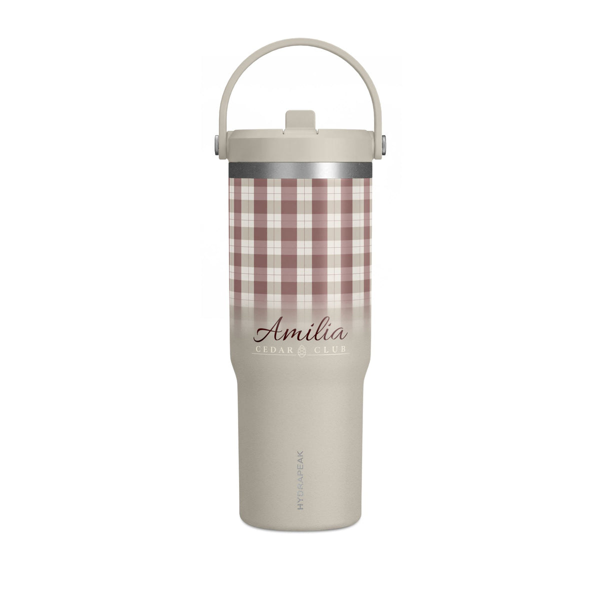 32oz Nomad Tumbler – Personalized Plaid Travel Mug (Custom Name)