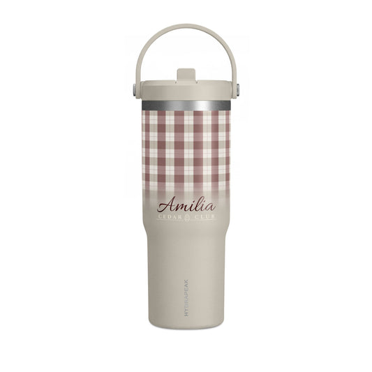 32oz Nomad Tumbler – Personalized Plaid Travel Mug (Custom Name)