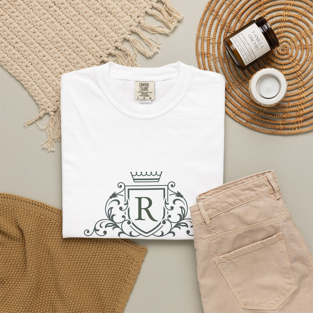 Blue Stripe Crest Graphic T-Shirt
