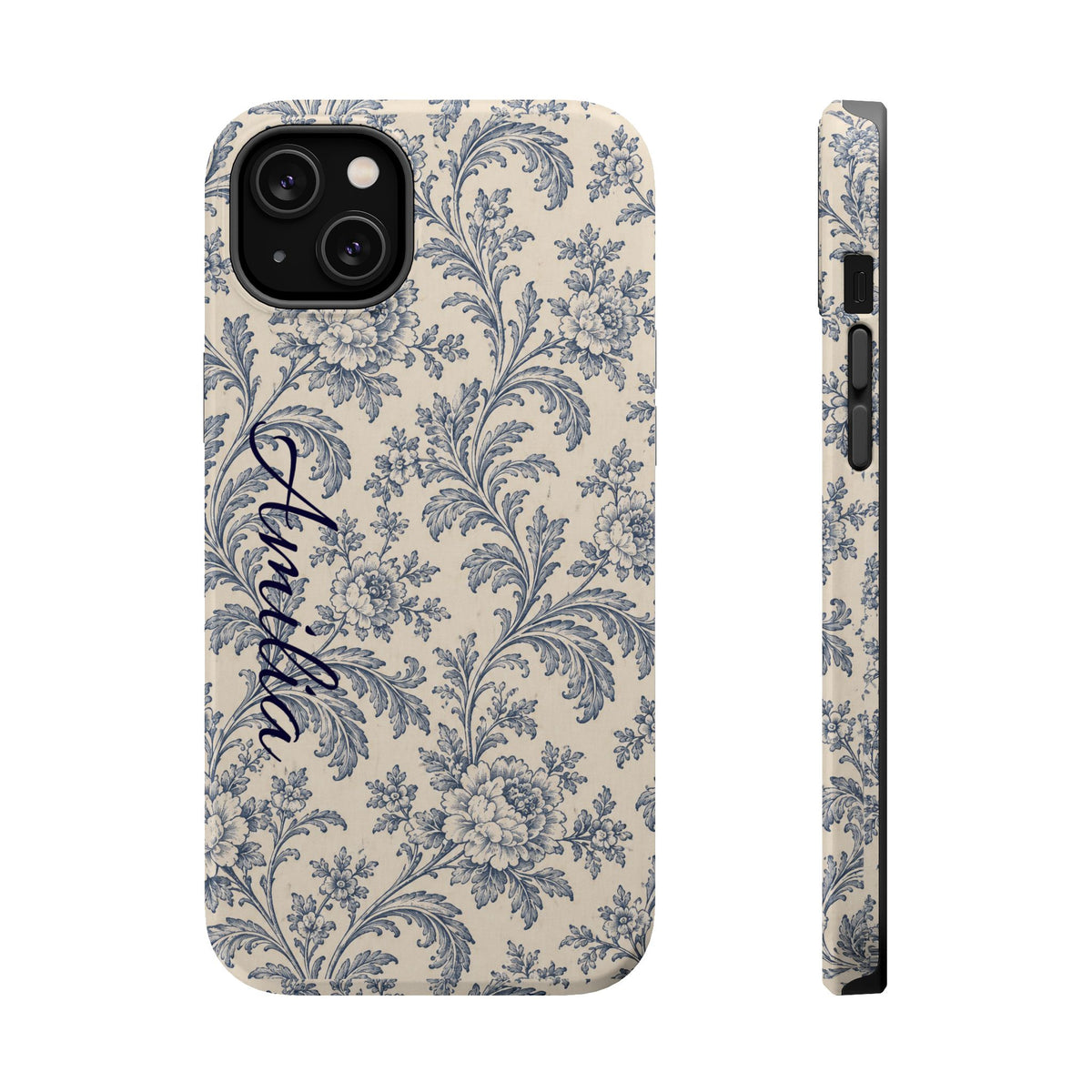 Vintage Floral Magnetic Phone Case — Personalized Name Option
