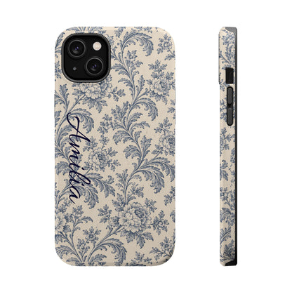 Vintage Floral Magnetic Phone Case — Personalized Name Option