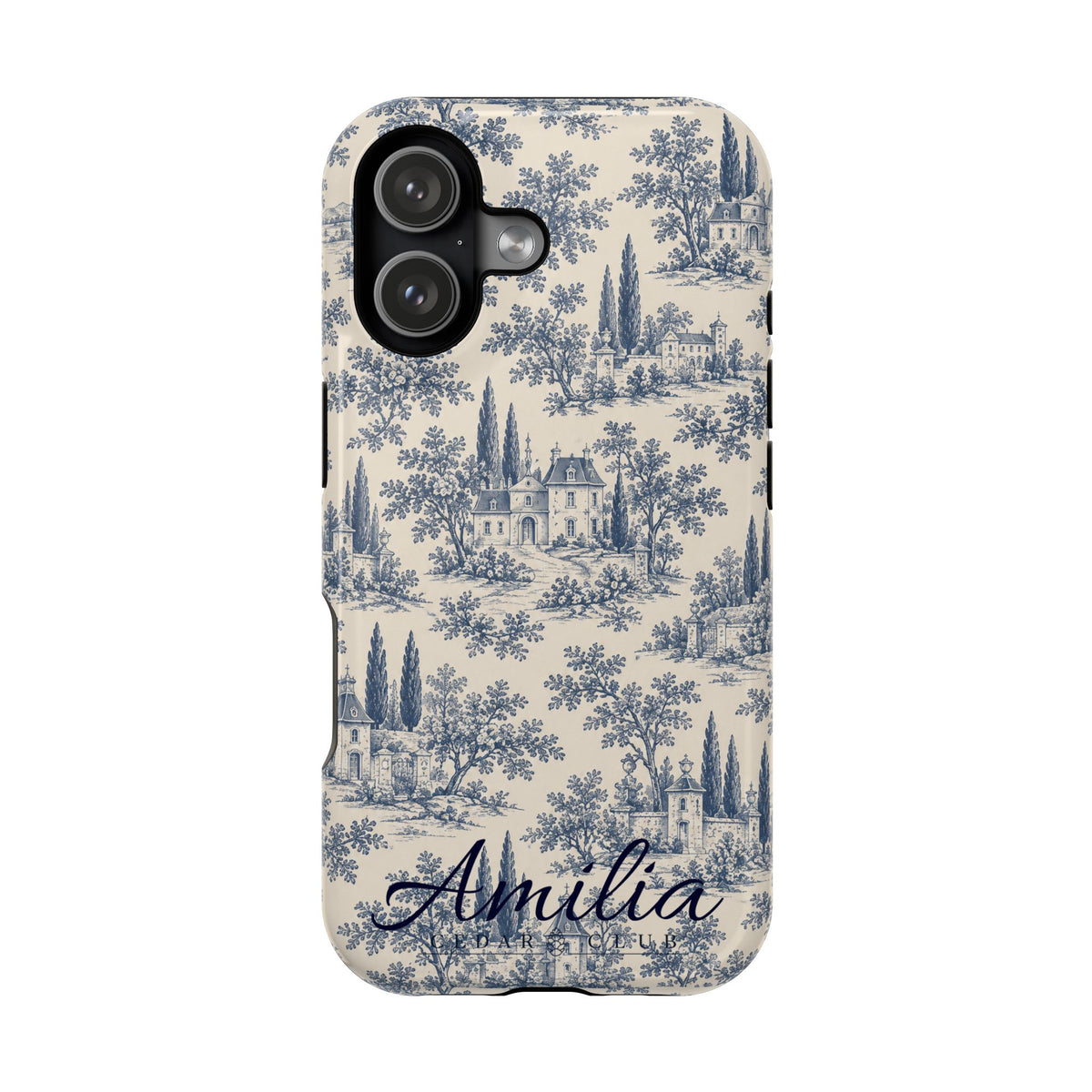 Personalized Toile Magnetic Phone Case — Impact‑Resistant, MagSafe Compatible