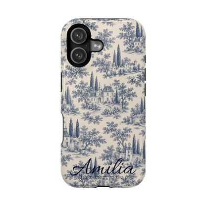 Personalized Toile Magnetic Phone Case — Impact‑Resistant, MagSafe Compatible