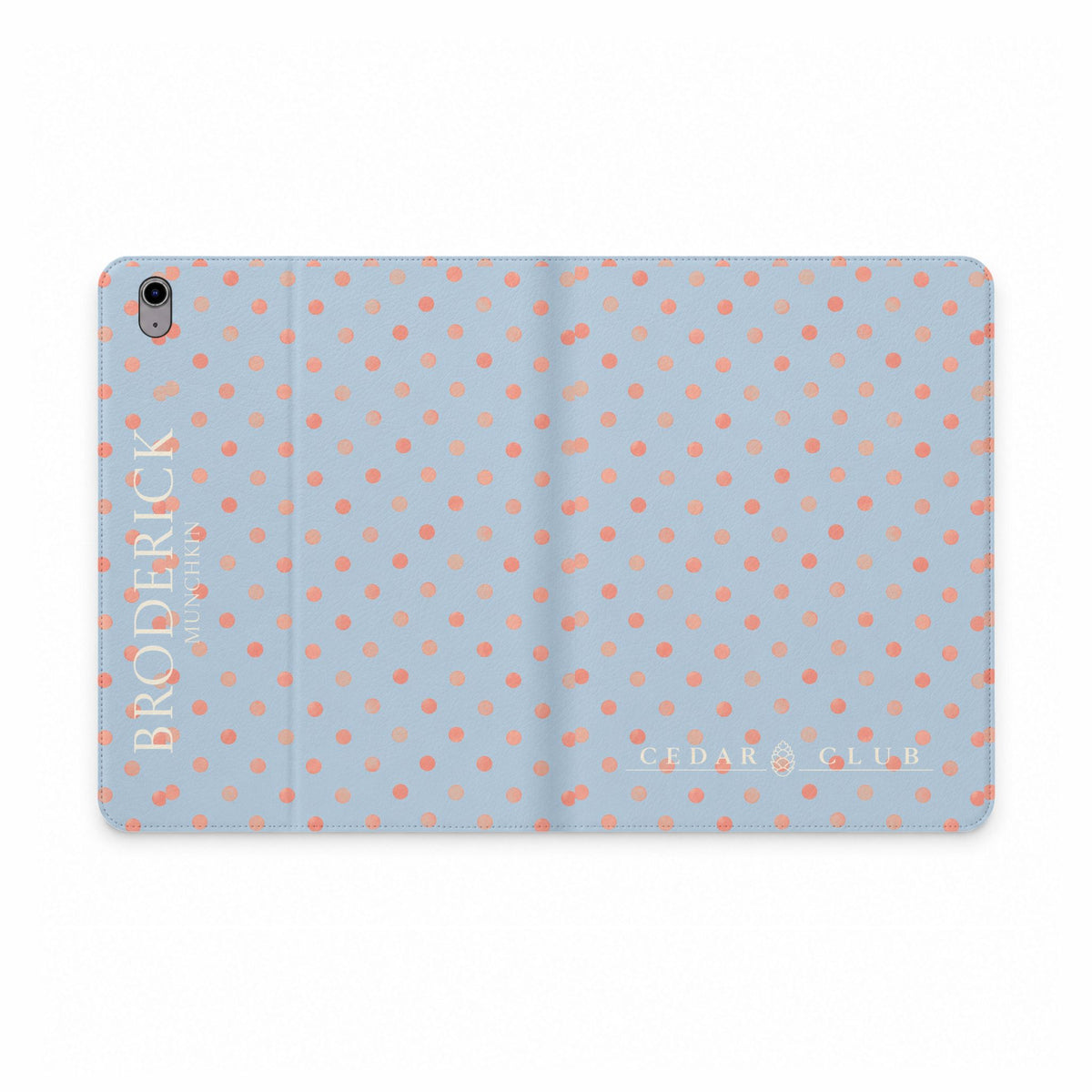 Polka Dot Tablet Folio Case — Personalized Name Accent