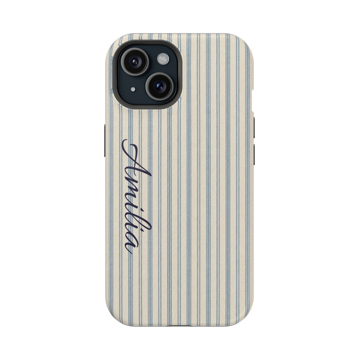 Personalized Striped Magnetic Impact-Resistant Phone Case — Custom Name