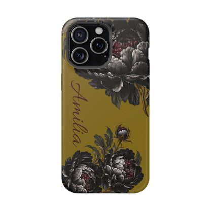 Floral Monogram Magnetic Phone Case — Personalized Impact-Resistant Cover
