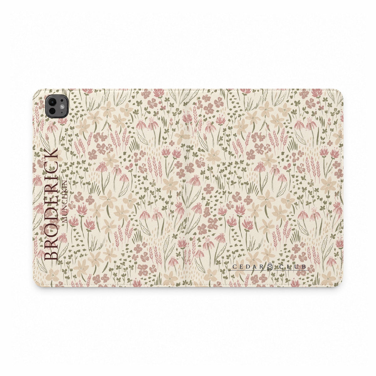 Floral Meadow Tablet Folio Case — Personalized Name Option